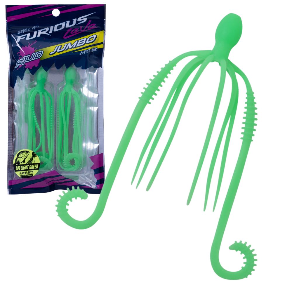 NS BLACK HOLE Rubber Jigging Soft Bait Lure FURIOUS LAVA SQUID JUMBO 6in/2pcs - Image 3