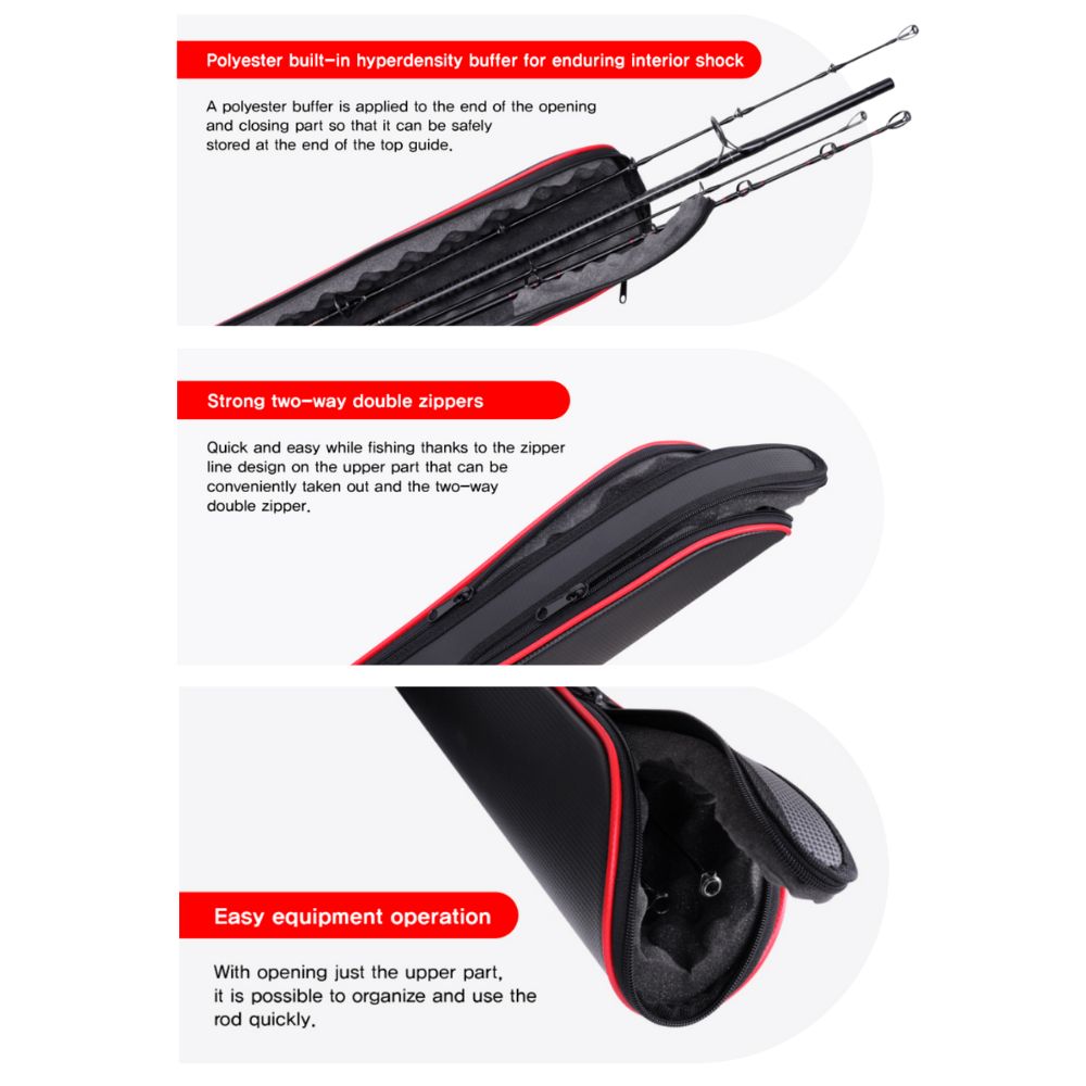 NS BLACK HOLE Fishing Rod Carry Carbon Looking SEMI HARD CASE MS - Image 5