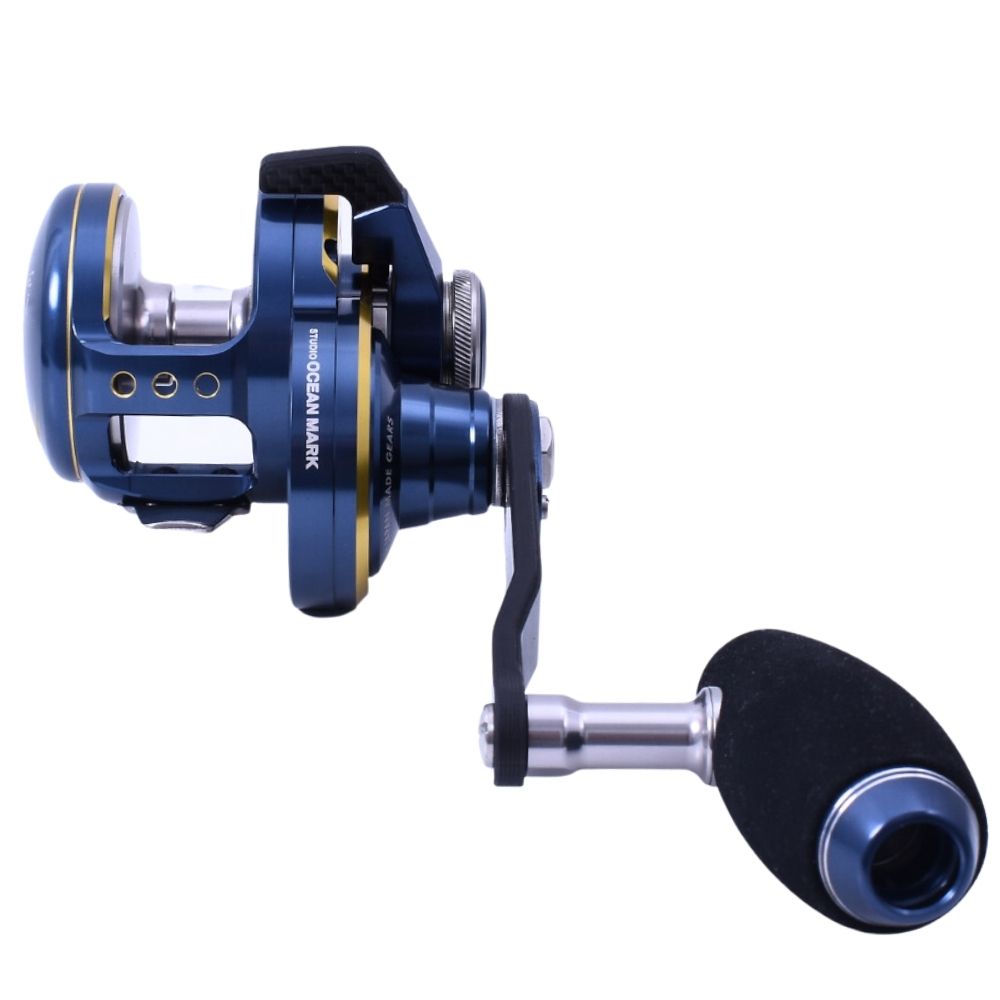 STUDIO OCEAN MARK Jigging Hi-Speed Lefthanded Lever Drag Reel BLUE HEAVEN L30Hi/L Navy Gold - Image 3