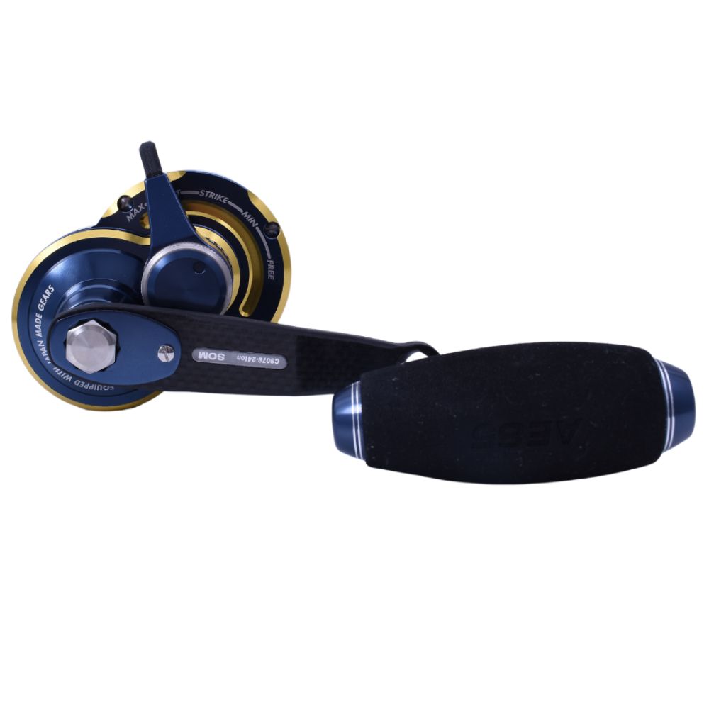 STUDIO OCEAN MARK Jigging Hi-Speed Lefthanded Lever Drag Reel BLUE HEAVEN L30Hi/L Navy Gold - Image 4