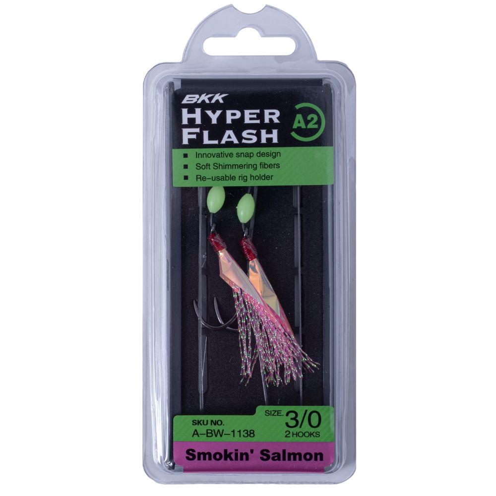 BKK Saltwater Bottom Fishing Rig HYPER FLASHER A2 Smokin' Salmon 3/0 - Image 3