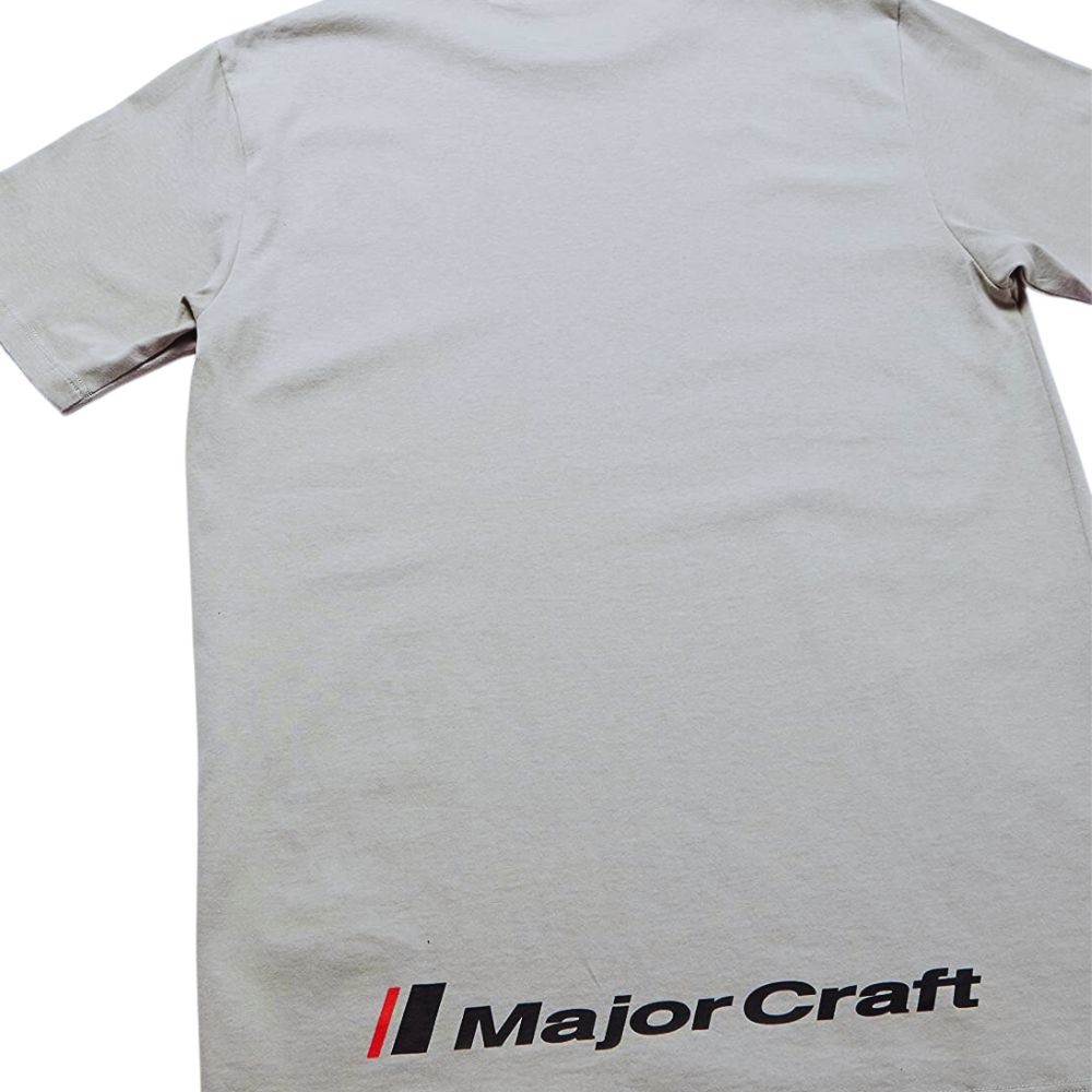 MAJOR CRAFT Fishing 100% Cotton Short-Sleeve T-SHIRT MCW-CHT-LL/Light Grey - Image 2