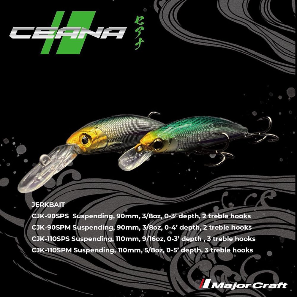 MAJOR CRAFT Suspending Jerkbait Minnow Lure CEANA MIDDLE 90SPM 90mm/11g - Image 2