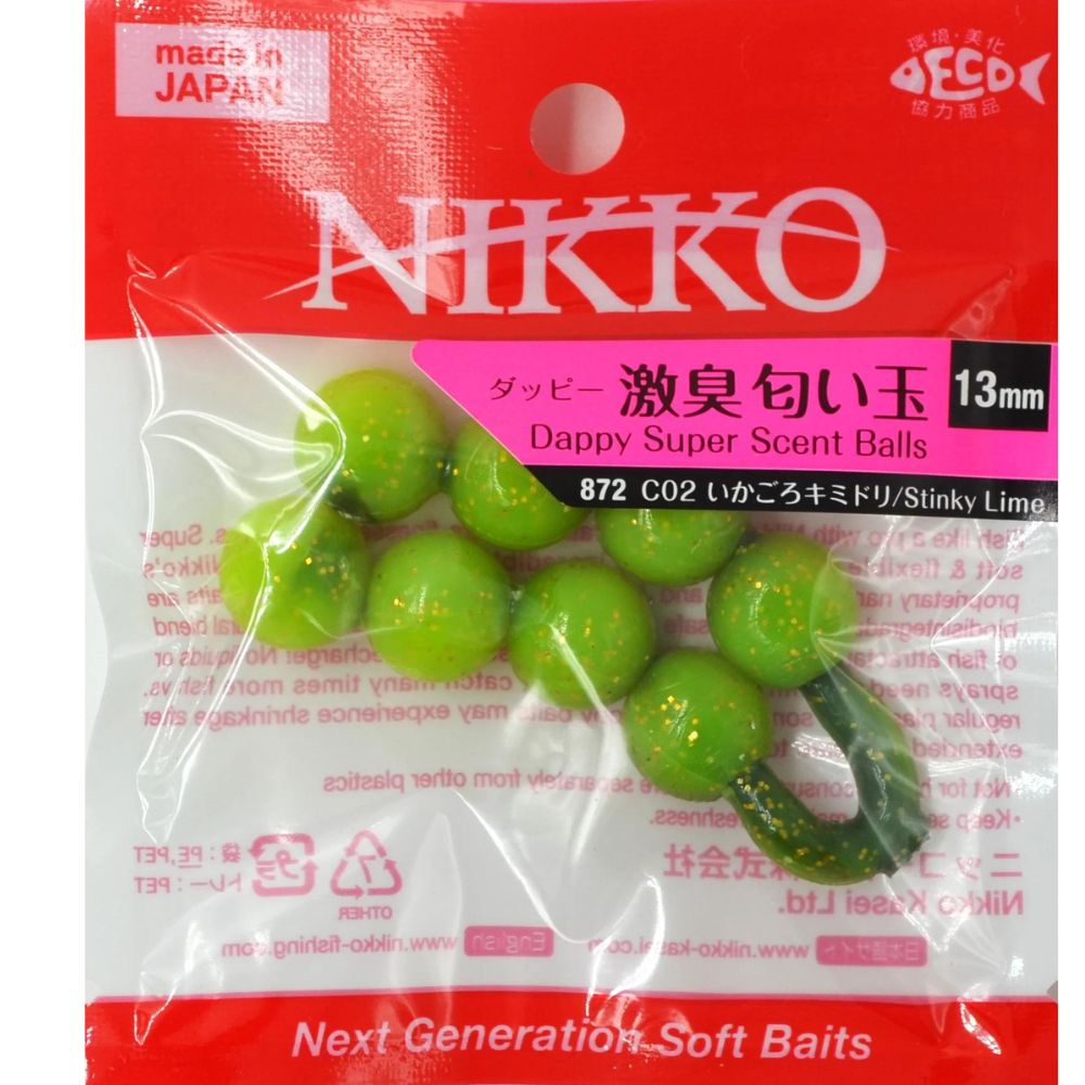 NIKKO KASEI Scented Soft Bait Lure Dappy Super SCENT BALLS 13mm - Image 6