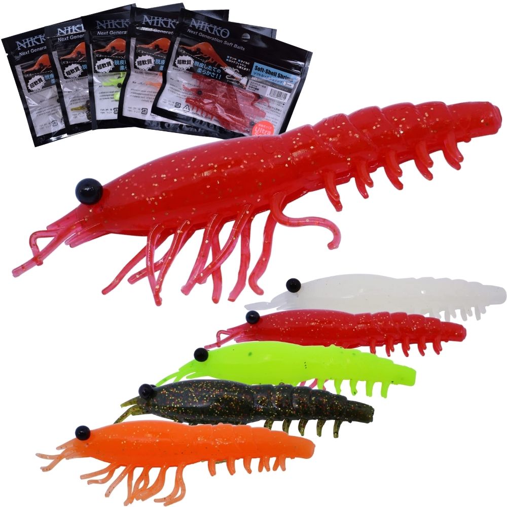 NIKKO KASEI Rubber Jigging Scented Soft Bait Lure SOFT-SHELL SHRIMP 3inch