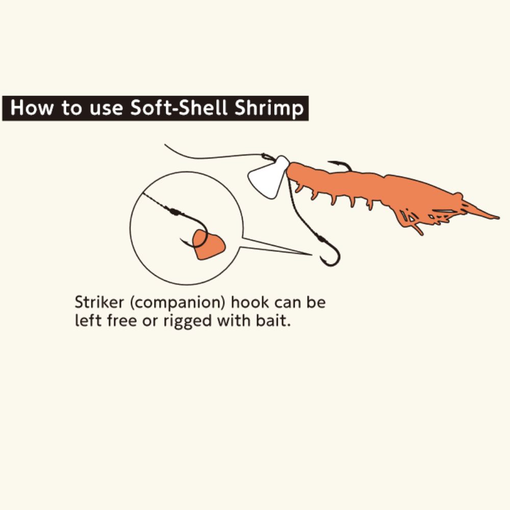 NIKKO KASEI Rubber Jigging Scented Soft Bait Lure SOFT-SHELL SHRIMP 3inch - Image 2