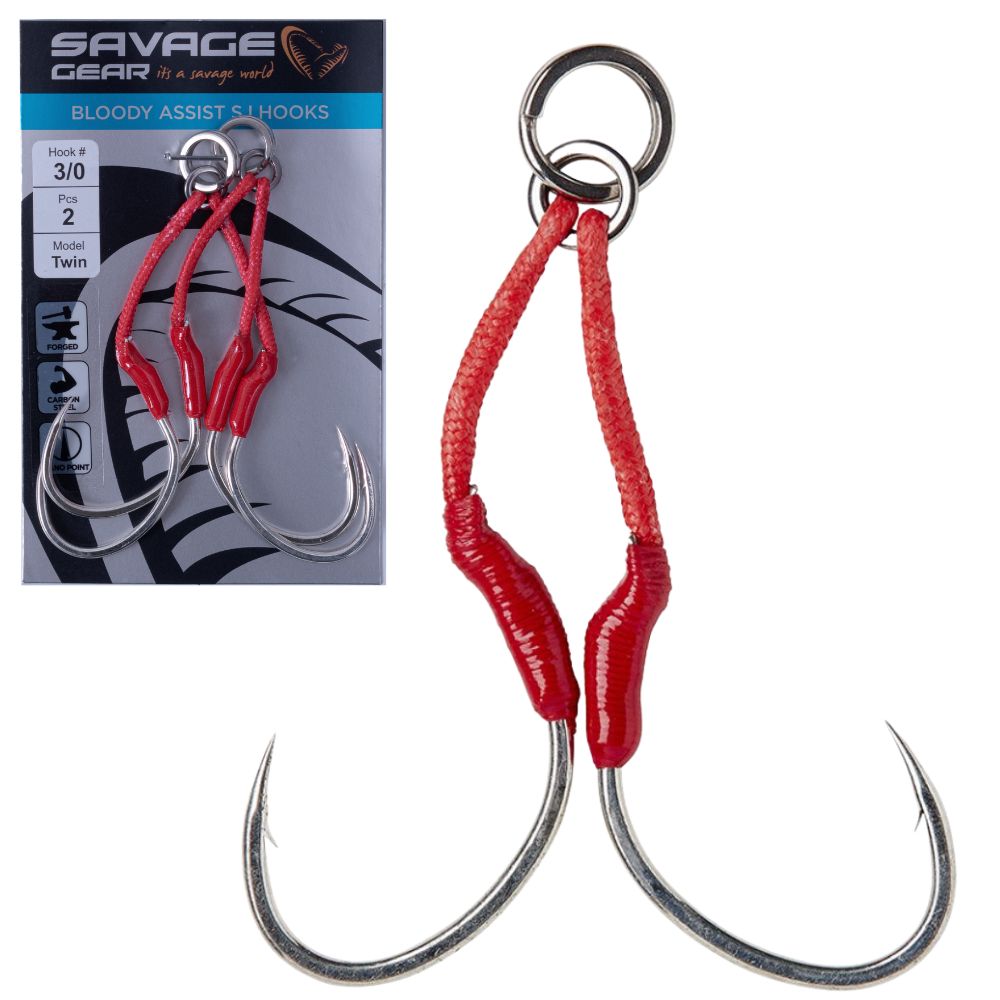SAVAGE GEAR Saltwater Slow Jigging BLOODY SJ Double Assist Hooks