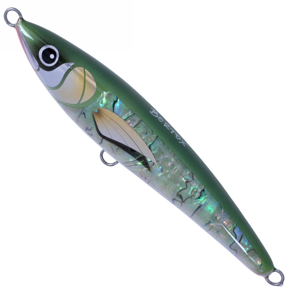 BERTOX Saltwater Handmade Wooden Sinking STICK BAIT 18cm/100g Green Abalone - Image 2
