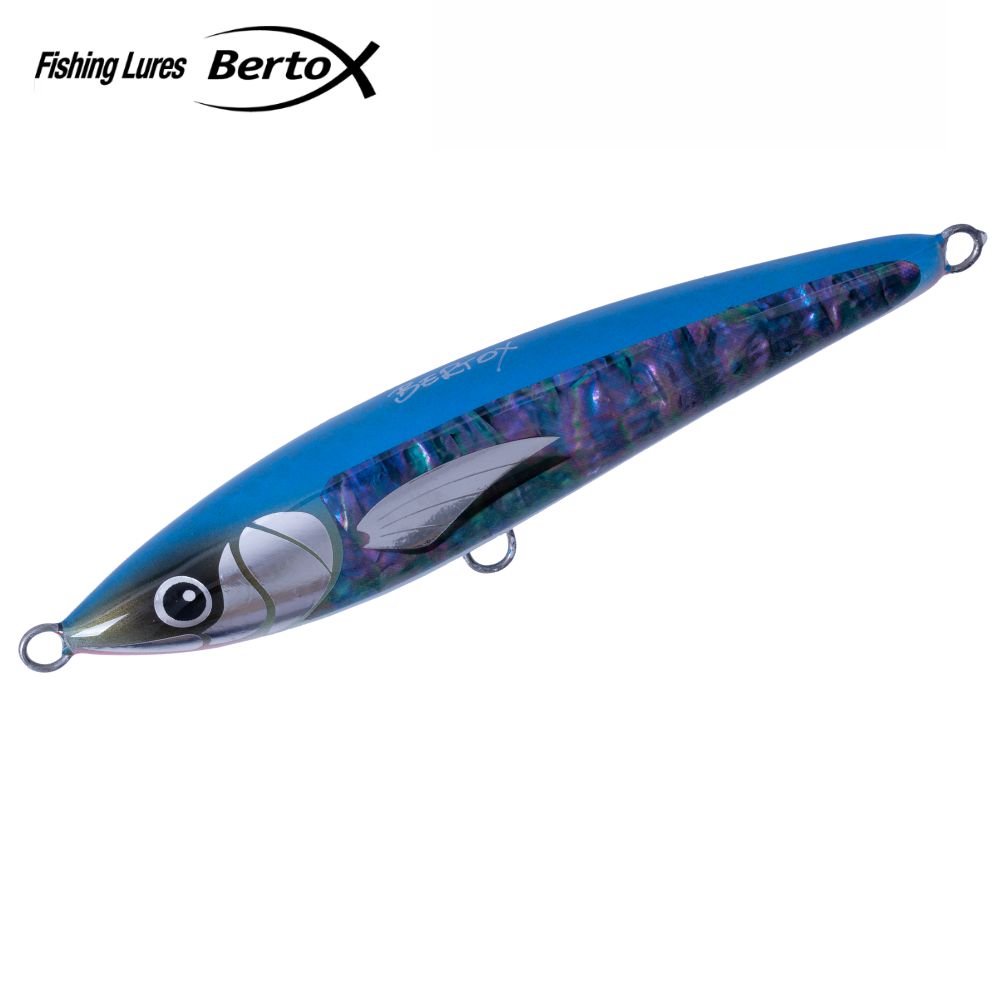 BERTOX Saltwater Handmade Wooden Sinking STICK BAIT 18cm/100g Blue Abalone
