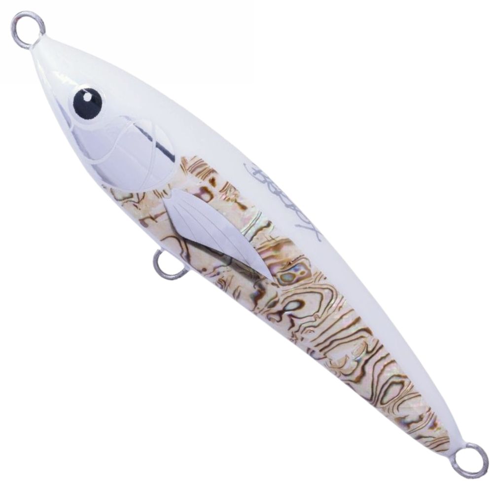 BERTOX Saltwater Handmade Wooden Sinking STICK BAIT 18cm/100g White Abalone - Image 2