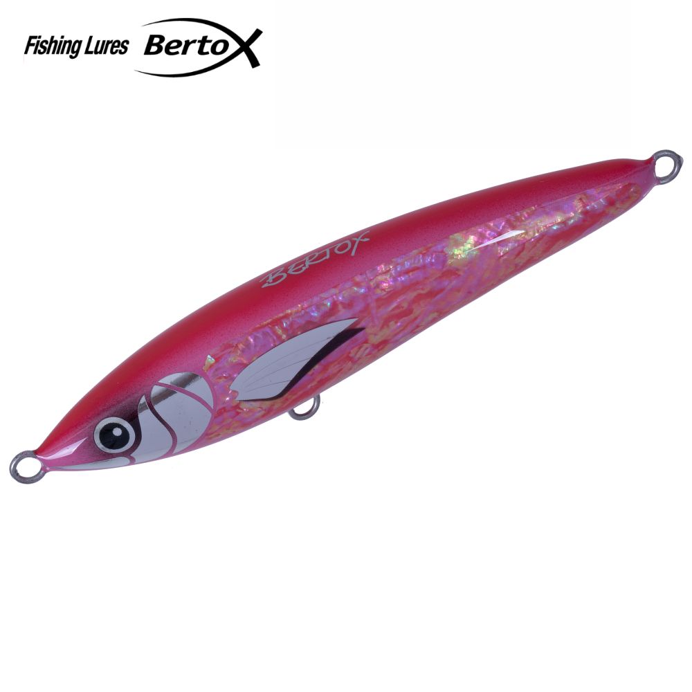 BERTOX Saltwater Handmade Wooden Floating STICK BAIT 20cm/110g Pink Abalone