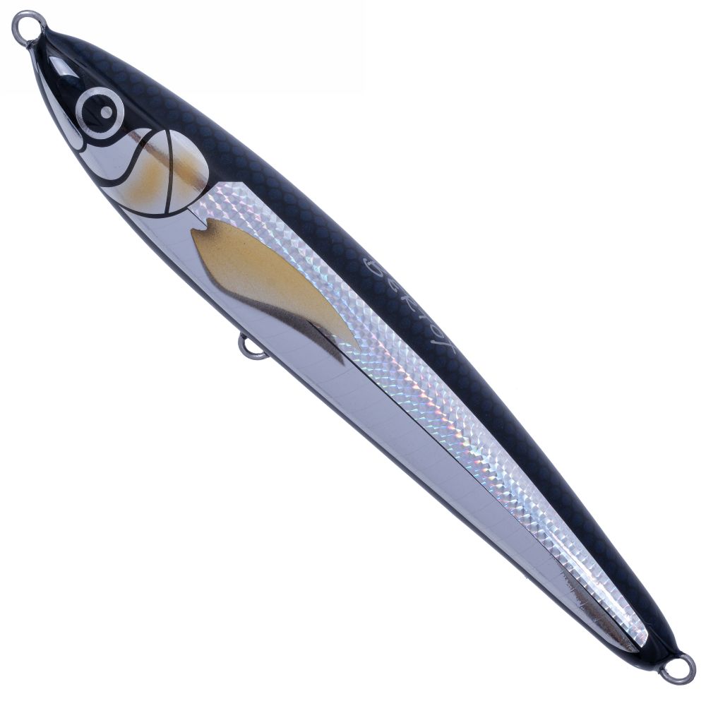 BERTOX Saltwater Handmade Wooden Floating STICK BAIT 25cm/170g Black Foil - Image 2
