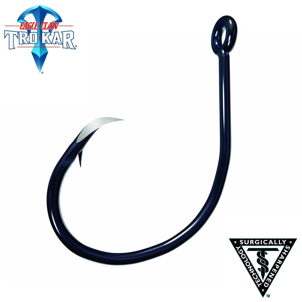 TROKAR Saltwater Fishing Light Wire Circle Offset Hook PRIMAL CIRCLE TK197