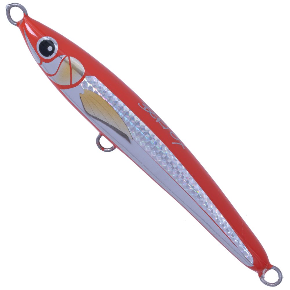 BERTOX Saltwater Handmade Wooden Sinking STICK BAIT 15cm/50g Orange Foil - Image 2