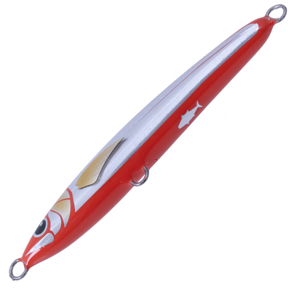 BERTOX Saltwater Handmade Wooden Sinking STICK BAIT 15cm/50g Orange Foil - Image 3