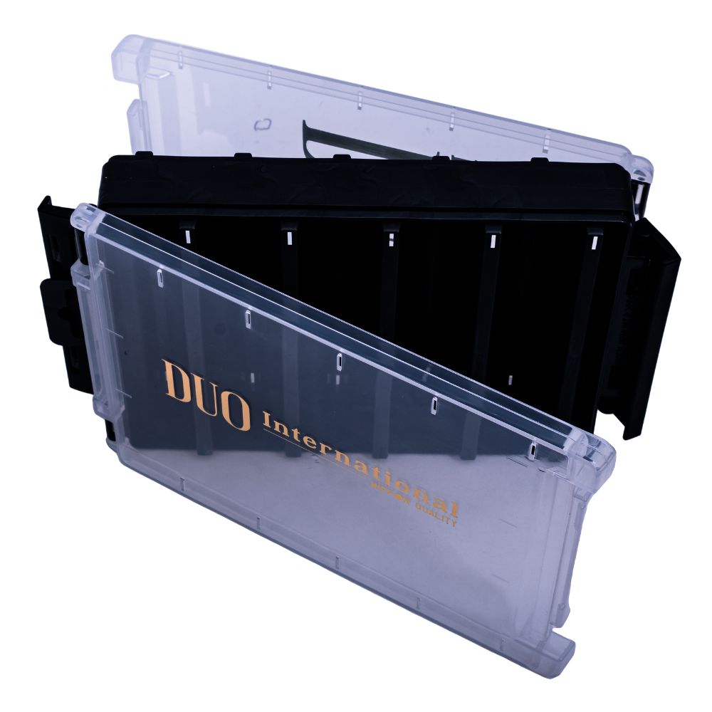 DUO Fishing Lure Box REVERSIBLE LURE CASE 140 Pearl Black/Transparent/Gold Logo - Image 2
