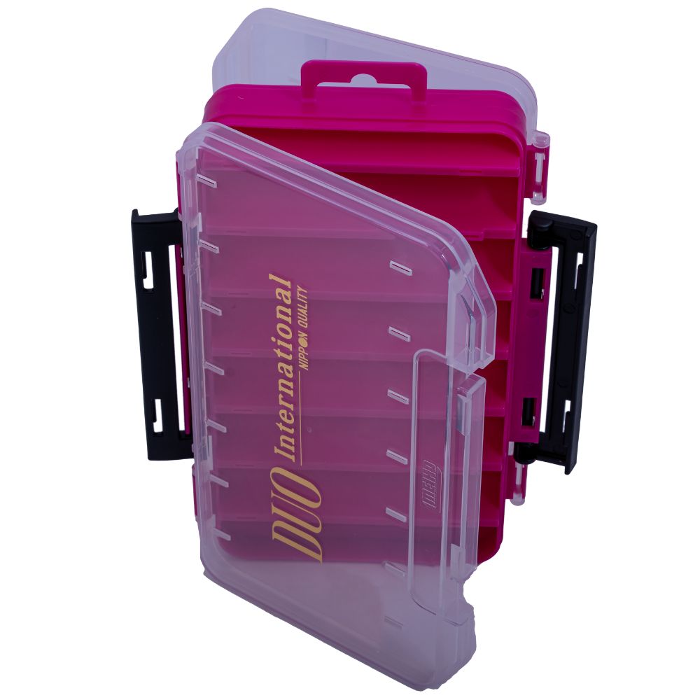 DUO Fishing Lure Box Reversible Lure Case BEACH WALKER 100 Pink/Transparent/Gold Logo - Image 2