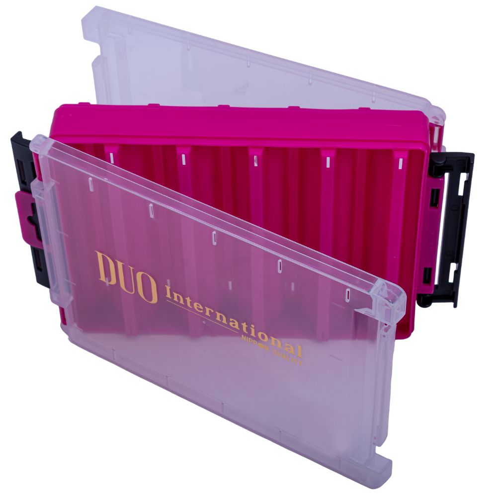 DUO Fishing Lure Box Reversible Lure Case BEACH WALKER 140 Pink/Transparent/Gold Logo - Image 2