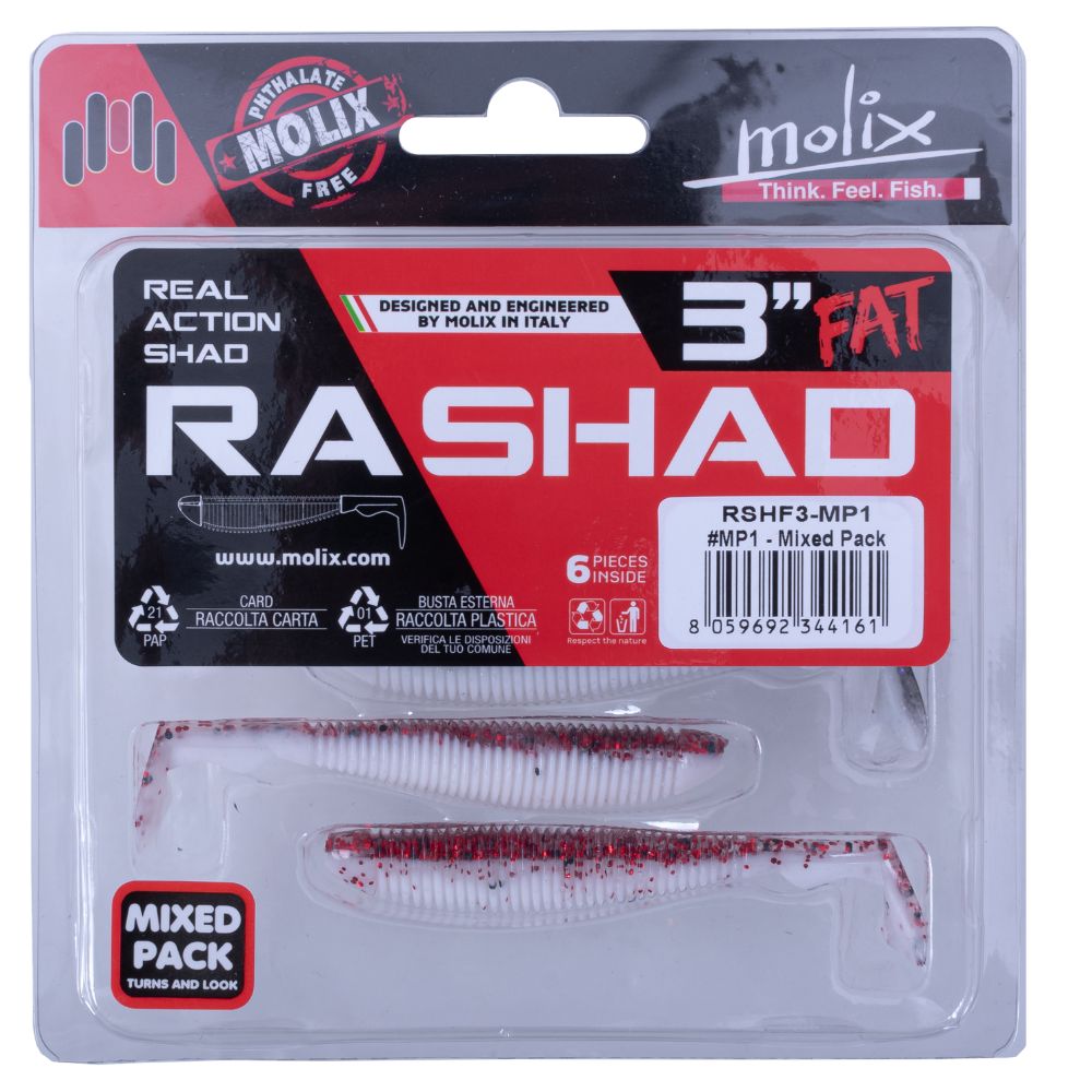 MOLIX Scented Soft Bait Lure RA SHAD 3“ FAT Mixed Pack MP1 - Image 6