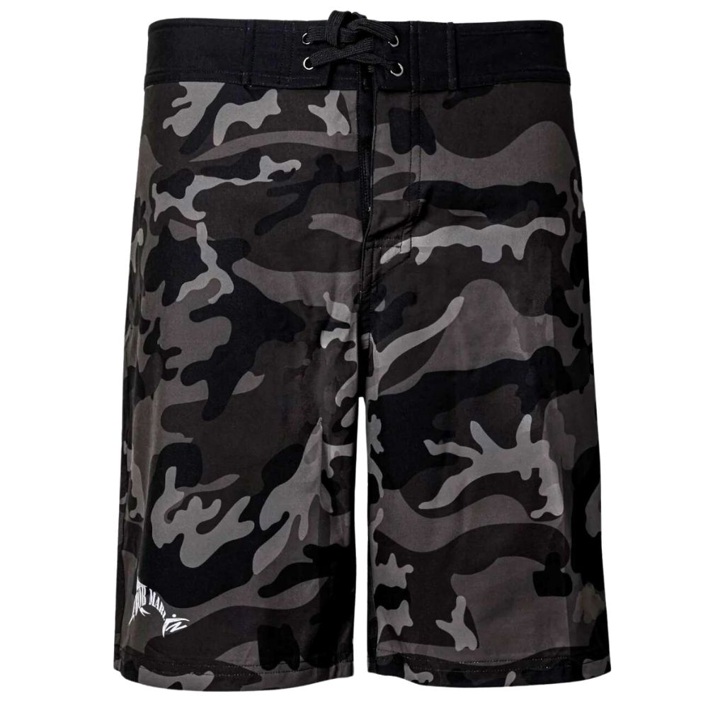 BOB MARLIN GEAR Water Resistant-Quick Dry BOARD SHORTS Black Camo