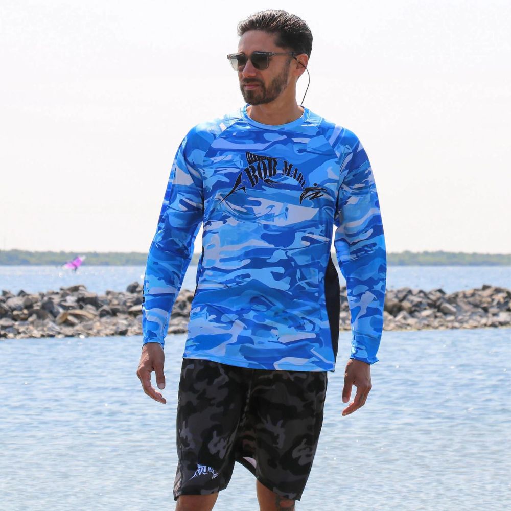 BOB MARLIN GEAR Water Resistant-Quick Dry BOARD SHORTS Black Camo - Image 4