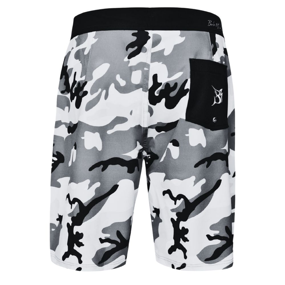 BOB MARLIN GEAR Water Resistant-Quick Dry BOARD SHORTS Grey Camo - Image 2