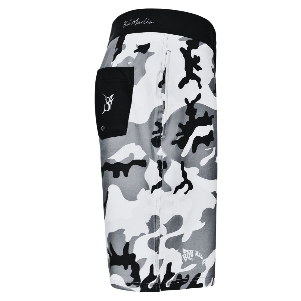 BOB MARLIN GEAR Water Resistant-Quick Dry BOARD SHORTS Grey Camo - Image 3
