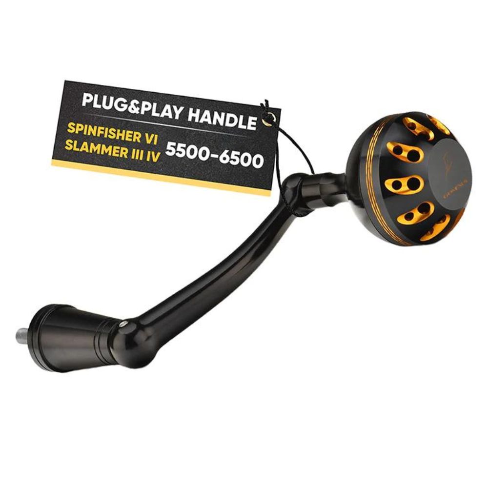 GOMEXUS Spinning Reel Custom Accessorie PENN Slammer/Spinfisher 5500-6500 PLUG & PLAY HANDLE BLK/GD