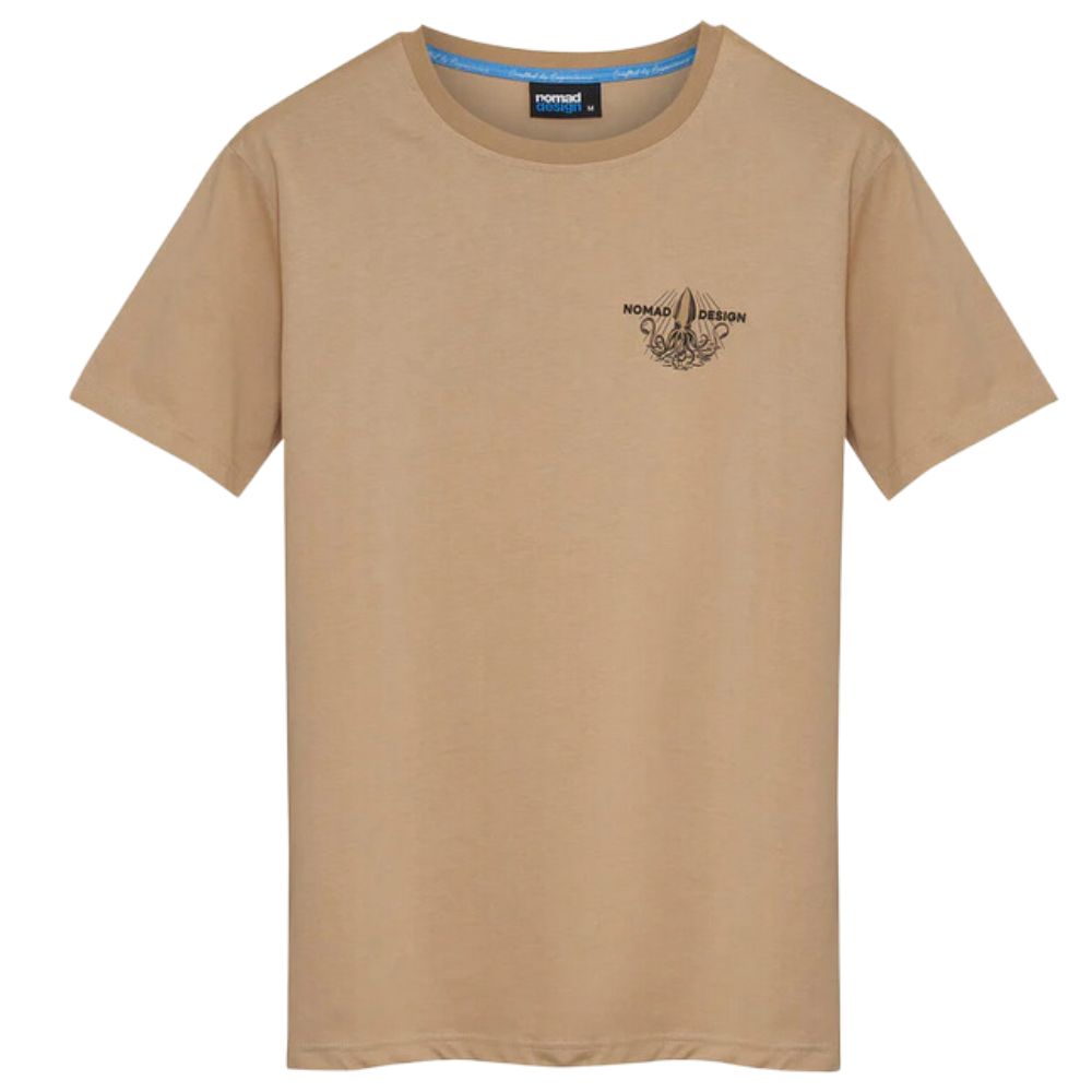 NOMAD DESIGN 100% Cotton T-Shirt SQUIDTREX Size L/Tan - Image 2