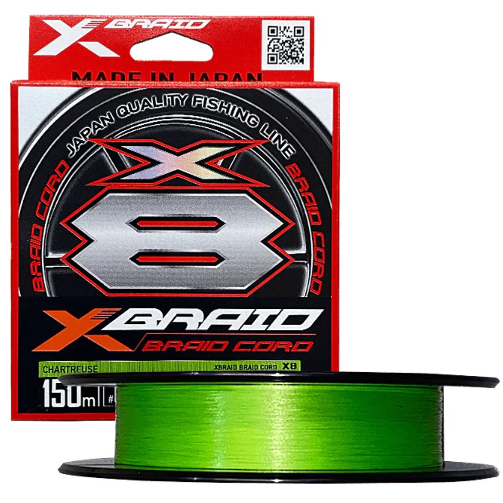 YGK X-BRAID Japan Quality Fishing 8-Strand Braid Line BRAID CORD X8 150m/Chartreuse