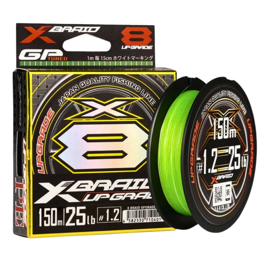 YGK X-BRAID Japan Quality Fishing 8-Strand Braid Line UPGRADE X8 150m/Hi-Vis Lime Green
