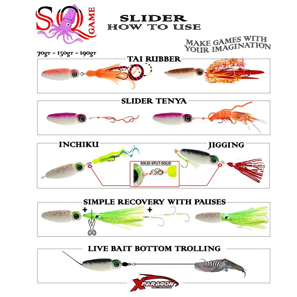 X-PARAGON Rubber Jigging Lure SQUID GAME SLIDER 190g - Image 3
