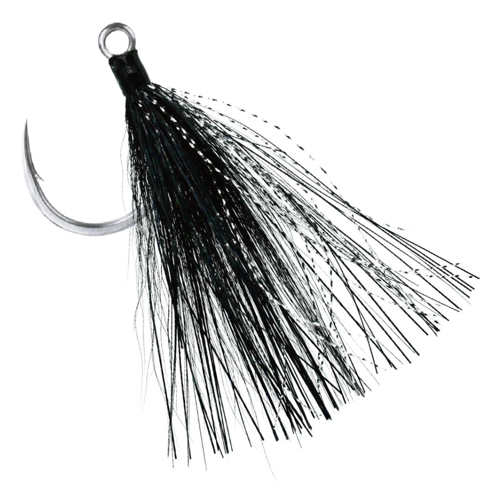 BKK Ultimate Single Assist Lure Teaser Hook LONE DIABLO BUCKTAIL Black - Image 2