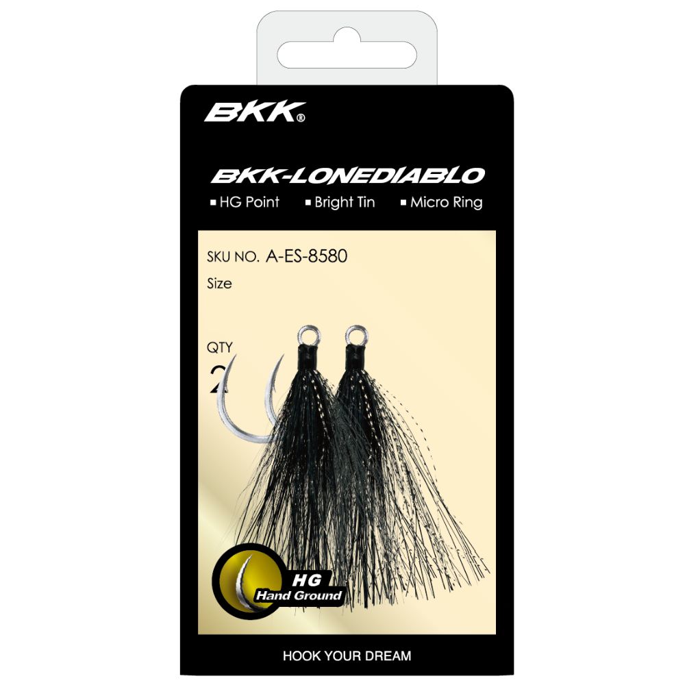 BKK Ultimate Single Assist Lure Teaser Hook LONE DIABLO BUCKTAIL Black - Image 3