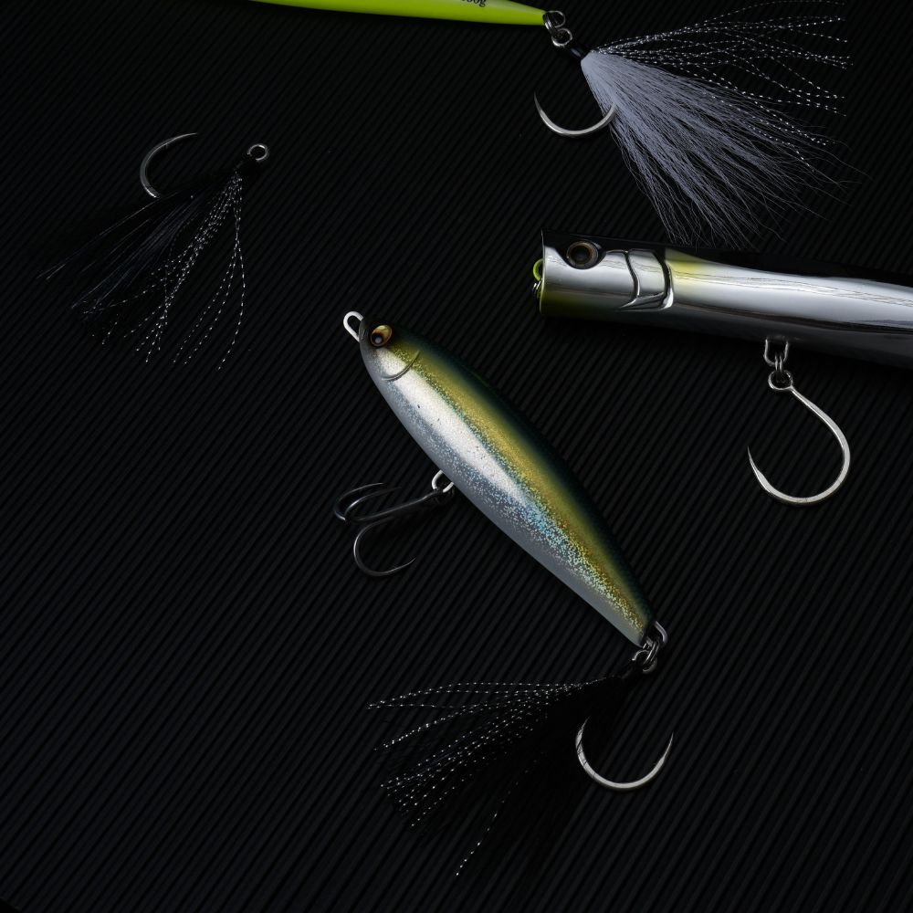 BKK Ultimate Single Assist Lure Teaser Hook LONE DIABLO BUCKTAIL Black - Image 8