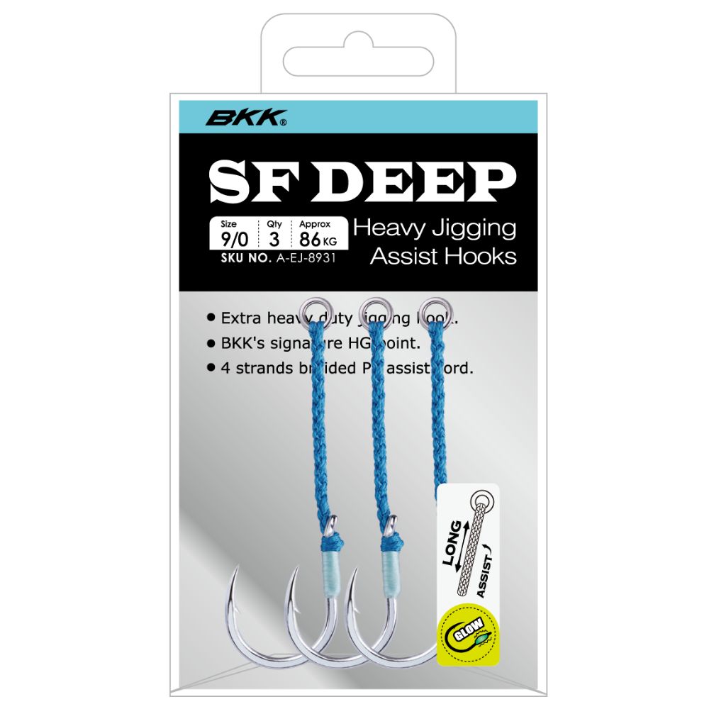 BKK Pre-Tied Heavy Duty Single Assist Jigging Hooks SF-DEEP Long - Image 3