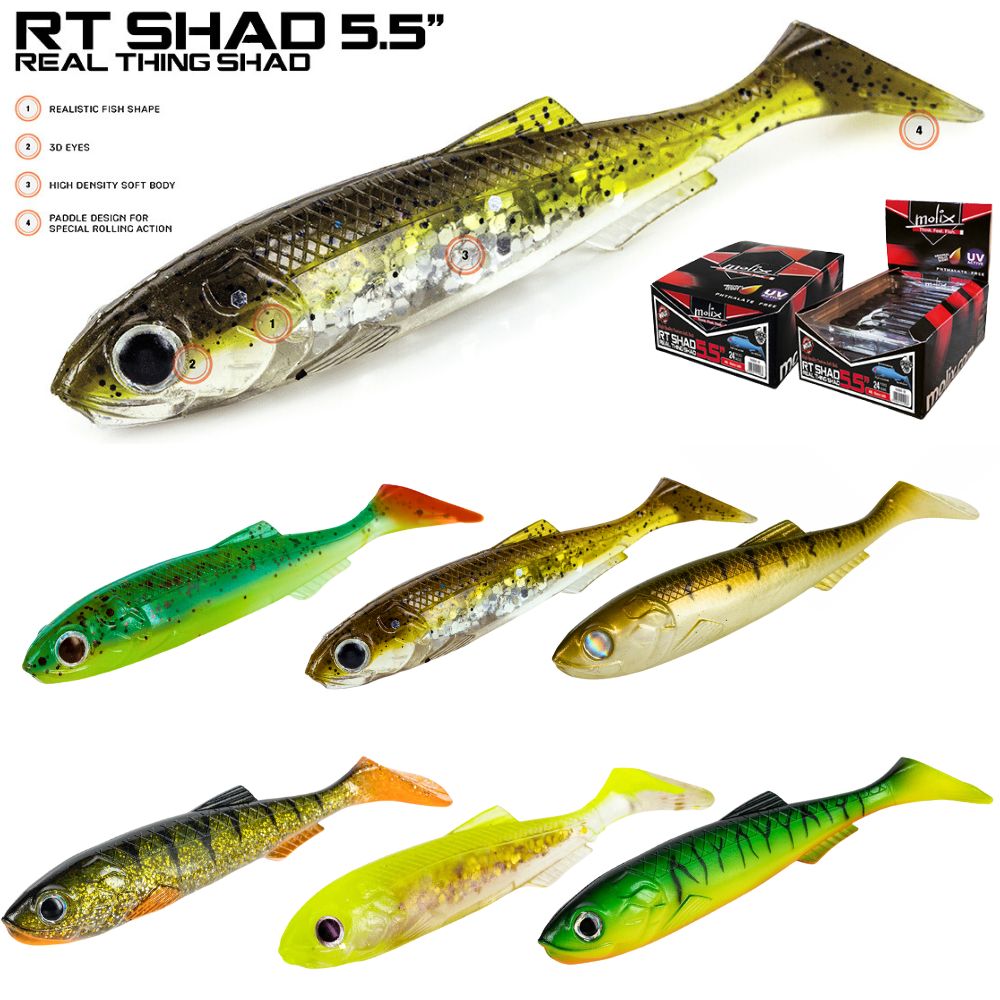 MOLIX Lifelike Soft Plastic Lure Real Thing Shad RT 5.5 Bulk