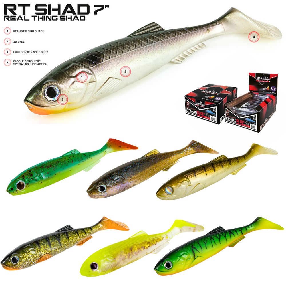 MOLIX Lifelike Soft Plastic Lure Real Thing Shad RT 7“ Bulk