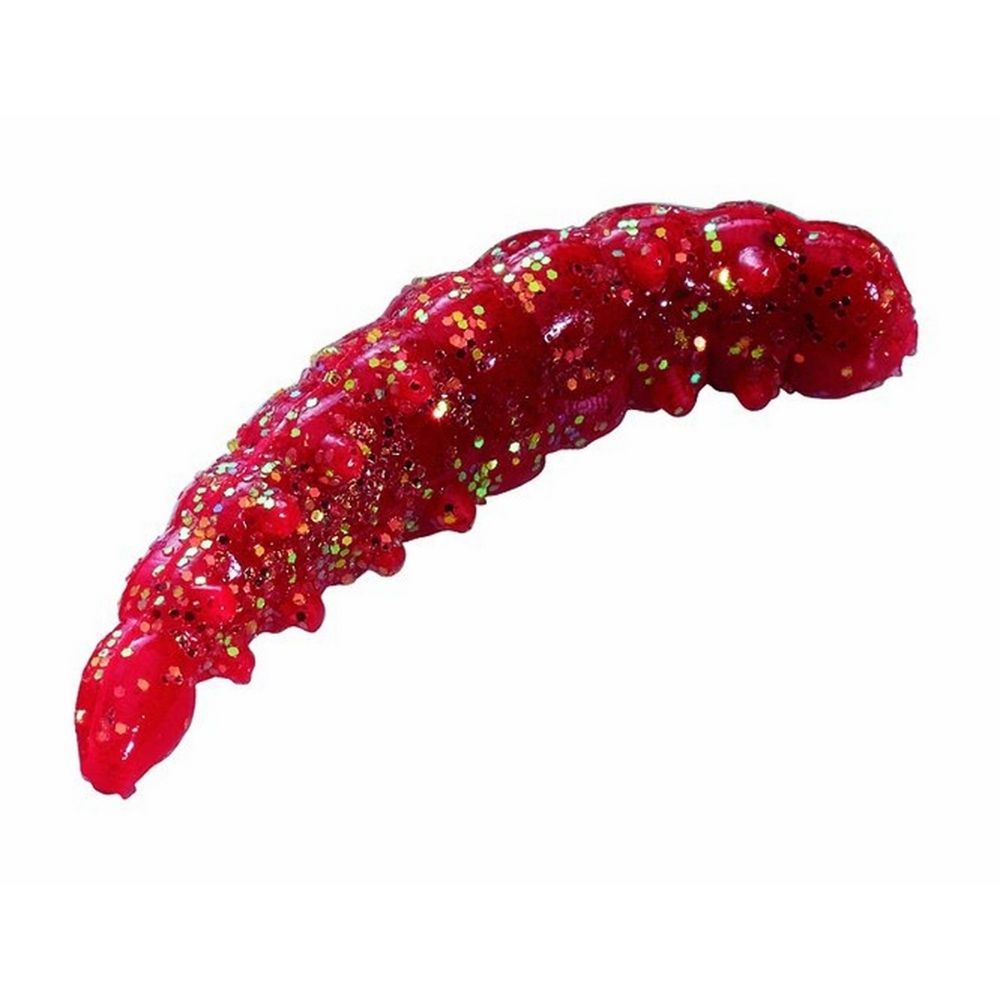 BERKLEY PowerBait Soft Lure Sparkle HONEY WORM Banana Boost 25mm/55pcs Red/Scales - Image 3