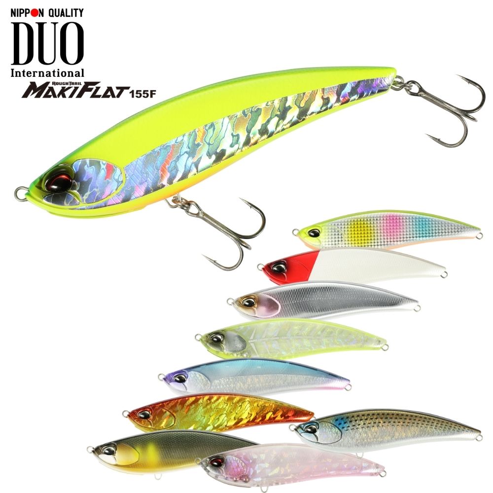 DUO Sea Bass Fishing Big Bait Lipless Floating Lure ROUGH TRAIL MAKI FLAT 155F