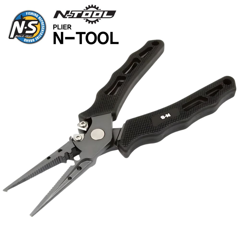 NS Black Hole Stainless Steel Braid Cutter/Split Ring Opener N-TOOL Pliers L
