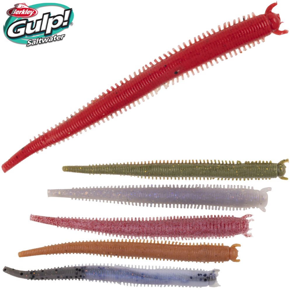BERKLEY Gulp Scented Soft Bait Lure Saltwater Fat Hollow Sandworm 4in/10pcs