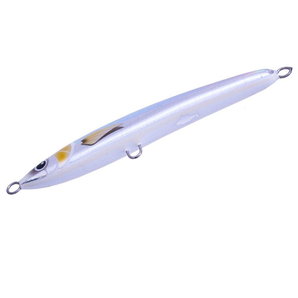 BERTOX Saltwater Handmade Wooden Sinking STICK BAIT 18cm/75g White/Alu - Image 3