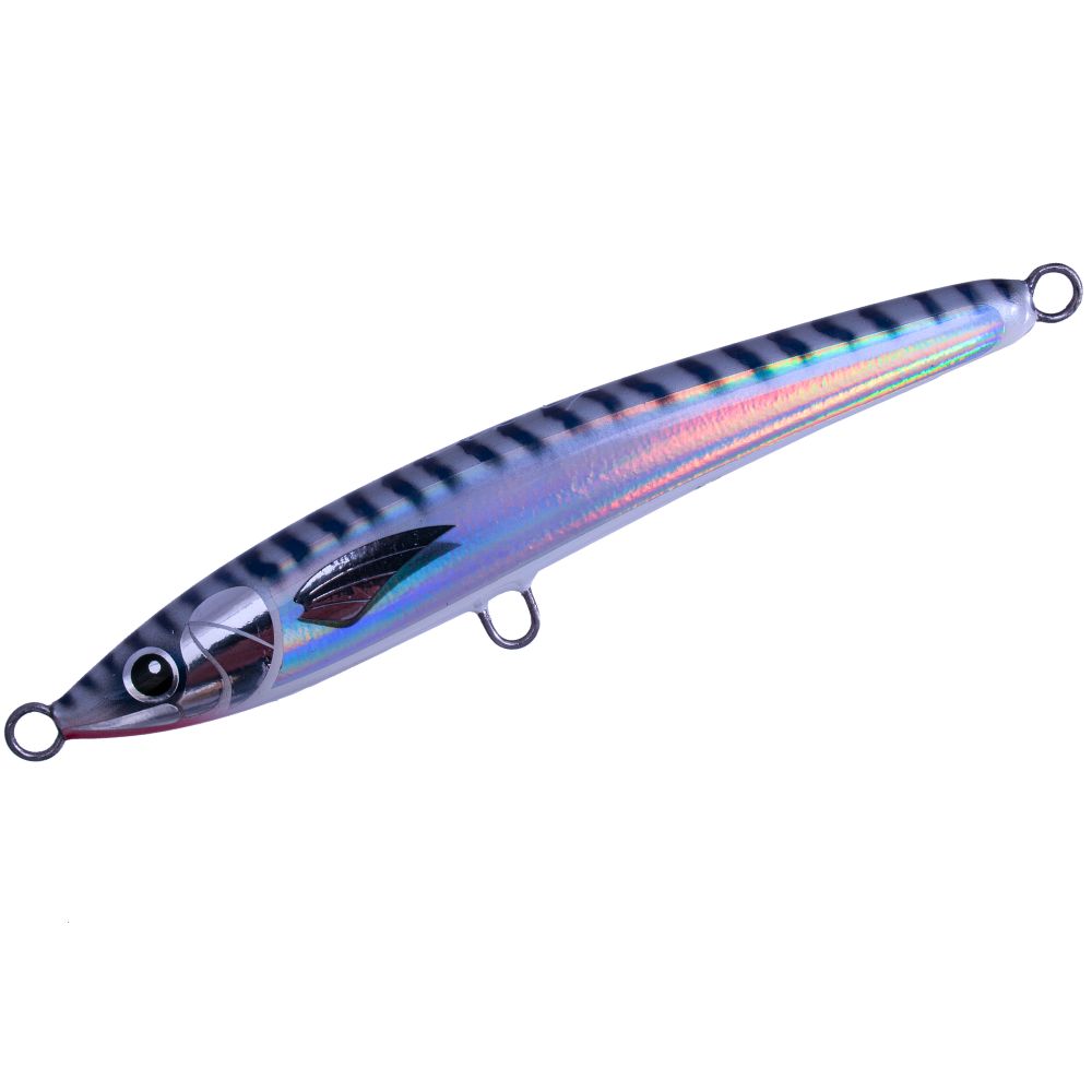 BERTOX Saltwater Handmade Wooden Sinking STICK BAIT 18cm/75g Alu/White Mackerel - Image 2