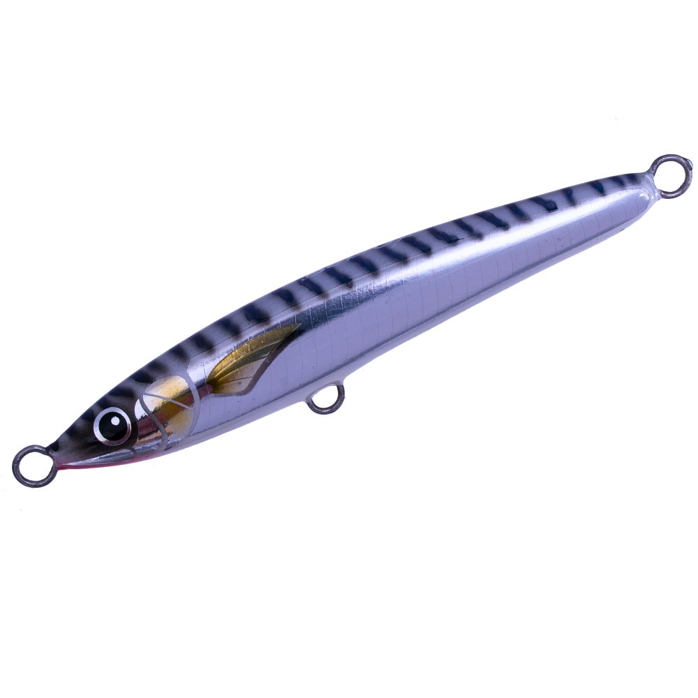 BERTOX Saltwater Handmade Wooden Sinking STICK BAIT 15cm/50g Alu Gold-Fin/White Mackerel - Image 2