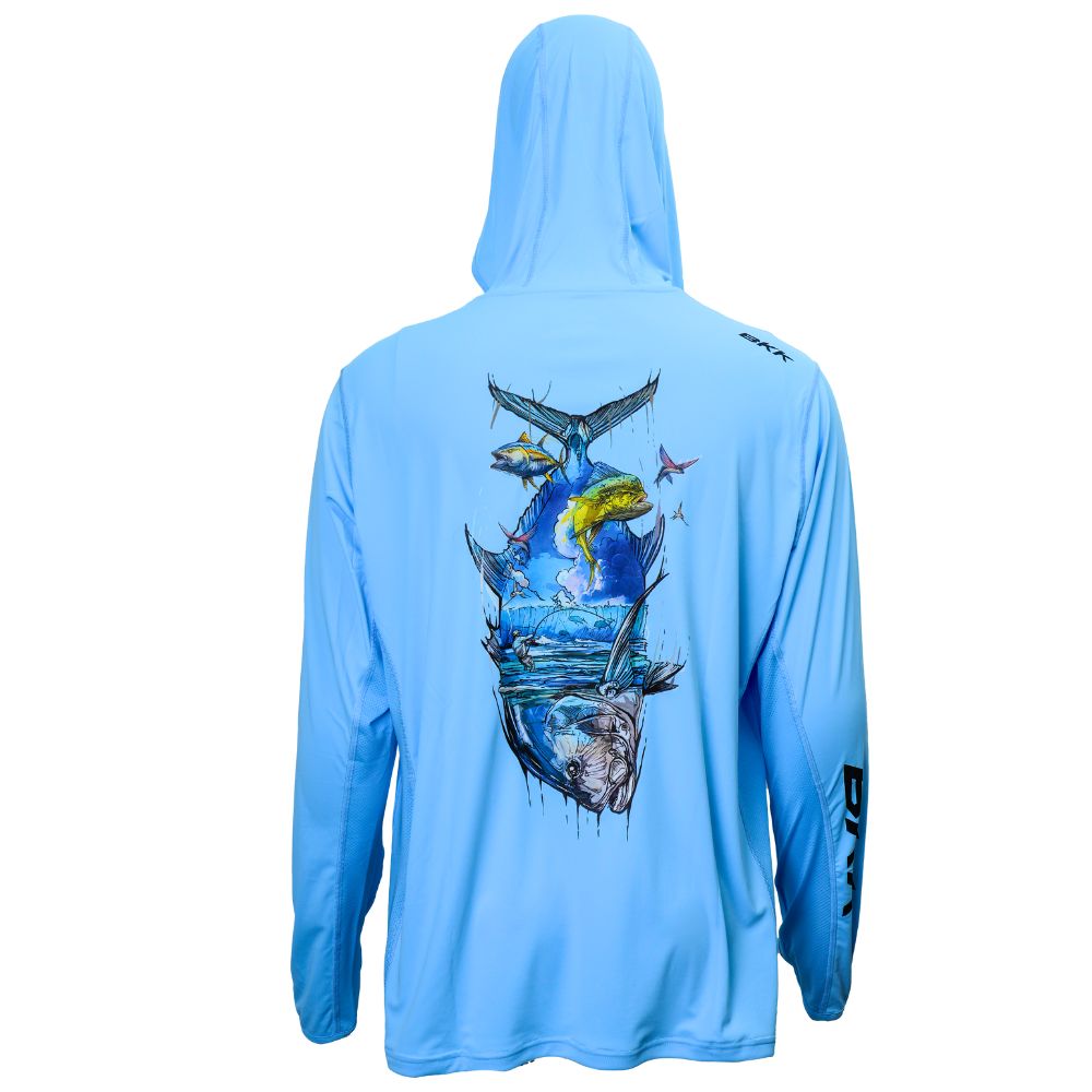 BKK Hooded Long Sleeve Performance Shirt BRAND VALUES GT Light Blue - Image 5
