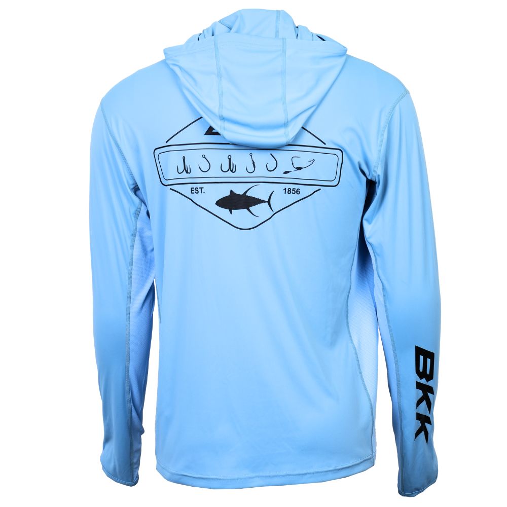 BKK Hooded Long Sleeve Performance Shirt LEGACY Light Blue - Image 3
