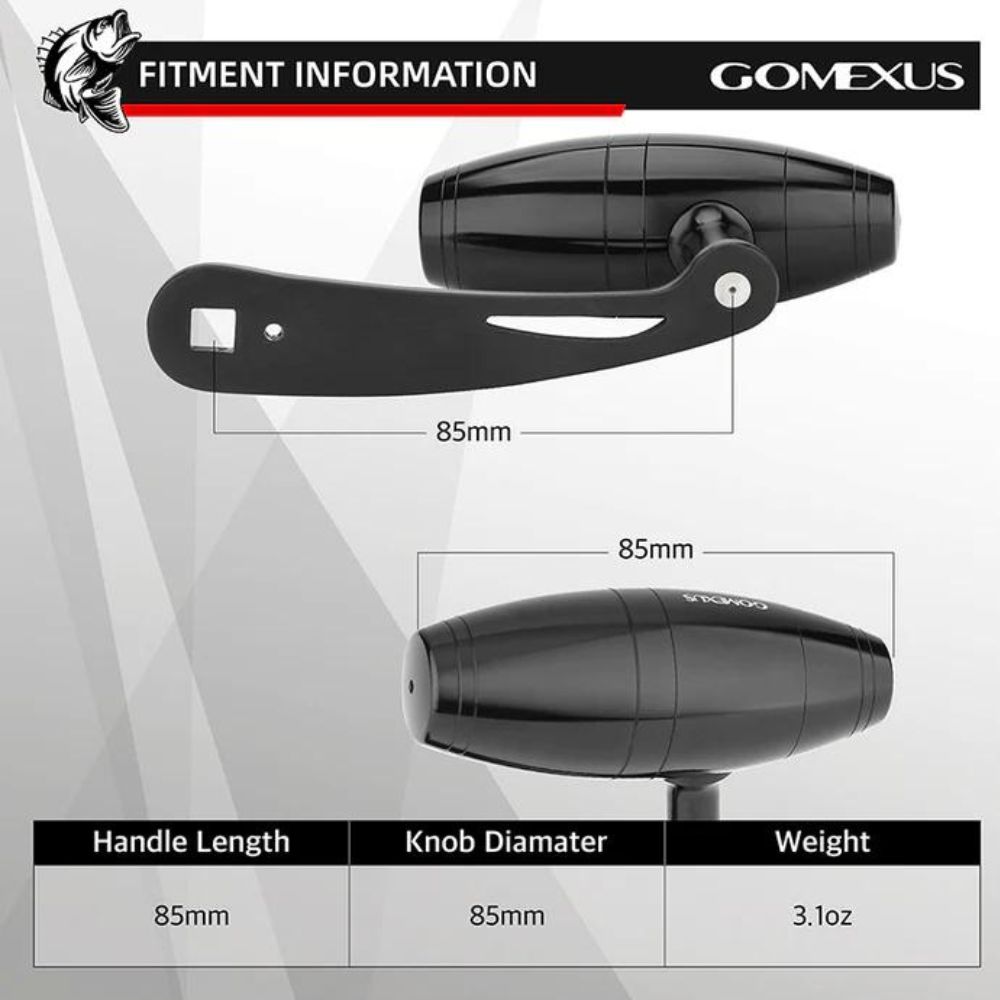 GOMEXUS Fishing Reel Aluminium Power Handle For Shimano TLD 20/25 Black - Image 7