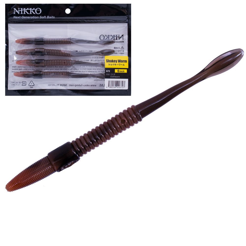 NIKKO Next Generation Soft Bait Lure SHAKEY WORM 6in - Image 3