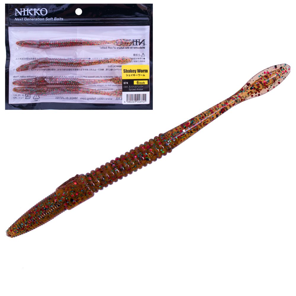 NIKKO Next Generation Soft Bait Lure SHAKEY WORM 6in - Image 5